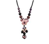 GGYTMQL Collier Transit Black Agate Pendant Collier Court Accessoires Amethyst Clavicules Chaîne Double Corde Boucle pour Femmes Accessoires Collier pour Femmes