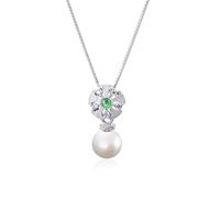 GGYTMQL Colliers, Collier de Type Green Pearl Collier Géométrique Chaîne Box Collier Fashion 20.4x10.2mm