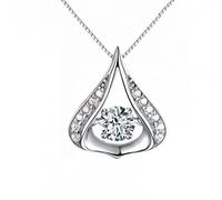 GGYTMQL Colliers de pendentif à gouttes d'eau irrégulières en forme de coeur 925 colliers pour les femmes