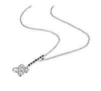 GGYTMQL Colliers en pierre noire et blanc pendentifs fines bijoux à quatre feuilles Collier de fleurs