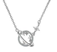 GGYTMQL Colliers pour Femmes pendentifs pour la fête de Mariage Bijoux étoile planète Collier Collier de la Saint-Valentin Cadeau