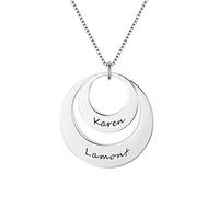 GGYTMQL Colliers réels 100% pendentifs 2 Noms pour Les Femmes d'anniversaire Maman Gift