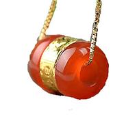 GGYTMQL Collon de chalcédoine de transfert de chalcédoine Perles pendentif Gold Jade Lulutong Collier Lucky Amulet Lovers Jewelry for Men Women Gift