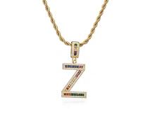 GGYTMQL Colorés Nouvelles Lettres AZ nombres en Strass Collier Collier Perles Crystal Digital Pendant Femmes Men Bijoux Party Bijoux