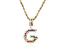 GGYTMQL Colorés Nouvelles Lettres AZ nombres en Strass Collier Collier Perles Crystal Digital Pendant Femmes Men Bijoux Party Bijoux