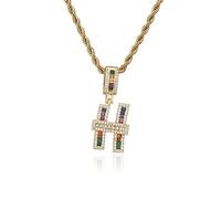 GGYTMQL Colorés Nouvelles Lettres AZ nombres en Strass Collier Collier Perles Crystal Digital Pendant Femmes Men Bijoux Party Bijoux
