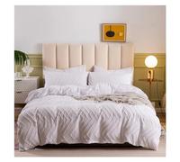 GGYTMQL Couvrette de Couette à Plis à Pince Blanche d'été 220x240cm de Luxe à Double lit de Couvre-lit de litière de literie Queen Reine Couverture de Couette King Size, lit