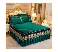 GGYTMQL Couvrette de lit épaissisère la Jupe de lit en Dentelle en Dentelle en Velours brodé sur Le lit Soft Sleeping Mattress Cover Ensemble (Couleur: A, Taille: Code 200x220cm) (Un Code 180x200cm)