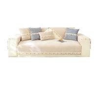 GGYTMQL Crème Vent canapé Chenille Coussin Quatre Saisons Universel Non glissé Coussin Assis Couvercle de Couverture Serviette de Couverture de Dossier (90 * 70)