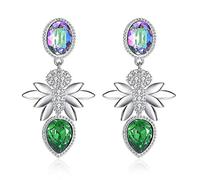 GGYTMQL Crystals of Love Flower Stud Boucles d'oreilles 925 Boucles d'oreilles en argent sterling pour femmes élégantes Bijoux de boucle d'oreille de mariage