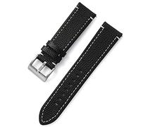 GGYTMQL Cuir double face 18 mm 20 mm 22 mm 24 mm watch band watch watch Band Strap Men Women Yellow Red Black Watch Accessoires (D, 24 mm)