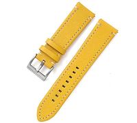GGYTMQL Cuir double face 18 mm 20 mm 22 mm 24 mm watch band watch watch Band Strap Men Women Yellow Red Black Watch Accessoires (D, 24 mm)