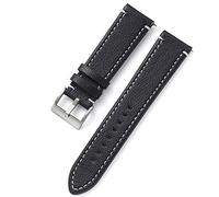 GGYTMQL Cuir double face 18 mm 20 mm 22 mm 24 mm watch band watch watch Band Strap Men Women Yellow Red Black Watch Accessoires (D, 24 mm)