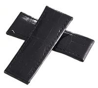 GGYTMQL De Grisogono 25 mm x 22 mm Band de montres en cuir noir 65-65
