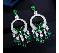 GGYTMQL Des boucles d'oreilles en cristal jaune de grande grande pierre pour femmes bijoux de fête de mariage