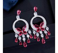 GGYTMQL Des boucles d'oreilles en cristal jaune de grande grande pierre pour femmes bijoux de fête de mariage