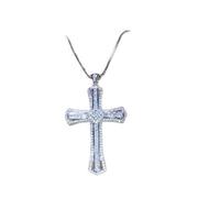 GGYTMQL Diamond Cross Pendant Wedding Pendentid Collier For Women Men Mois Moisanite Jewelry Gift