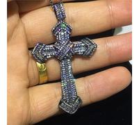 GGYTMQL Diamond Cross Pendant Wedding Pendentid Collier For Women Men Mois Moisanite Jewelry Gift
