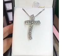 GGYTMQL Diamond Cross Pendant Wedding Pendentid Collier For Women Men Mois Moisanite Jewelry Gift