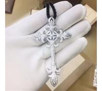 GGYTMQL Diamond Cross Pendant Wedding Pendentid Collier For Women Men Mois Moisanite Jewelry Gift