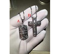 GGYTMQL Diamond Cross Pendant Wedding Pendentid Collier For Women Men Mois Moisanite Jewelry Gift