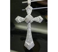 GGYTMQL Diamond Cross Pendant Wedding Pendentid Collier For Women Men Mois Moisanite Jewelry Gift