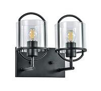 GGYTMQL E26 Iron Moderne + Application Murale en Verre, lumière Murale en métal, Lampe Murale de Chevet créative, éclairage décoratif intérieur, pour la Chambre de Salle de Bain Salon du Couloir des