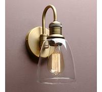 GGYTMQL Éclairage Modern Vintage Industrial Bell Applexionne Murale Mural avec Un Abat-Jour en Verre Transparent de 5,6 ”, pour Le loft de Chambre de Salon de Cuisine de Cuisine de Bureau (Noir)