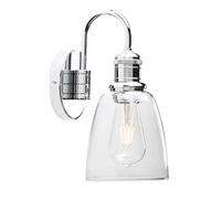 GGYTMQL Éclairage Moderne Vintage Industrial Bell Applexionne Murale Mural avec Un Abat-Jour en Verre Transparent de 5,6 ”, pour la Maison de Cuisine de Bureau de Cuisine Bar loft (brossé)