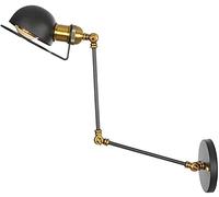 GGYTMQL Éclairage Mural à Bras Swing ajusté Les Lampes murales industrielles Vintage loft Appliques murales en métal Noir Antique (Couleur: 30 + 30 cm)