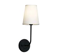 GGYTMQL Éclairage Vintage Moderne Beige Fabric de Tissu Lampes murales à Ombre, à côté des Appliques murales Lumières pour Le Salon, la Chambre, Le Couloir E14 Vis (Noir)