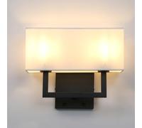 GGYTMQL Éclairage Vintage Moderne Linen LAMPAGE 2 Te-têtes Lights muraux, à côté de Lampe Murale à LED avec 2 Murs commuté pour Les Chambres de Salon Hôtel E27 Vis (Antique)