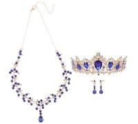 GGYTMQL Elegant Bridal Crown Collier Earge Set Bijoux pour femmes pour les Occasions spéciales de la fête de mariage