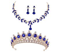 GGYTMQL Elegant Wedding Crown Jewelry Set Tiara Collier Boucles d'oreilles pour la mariée mariée