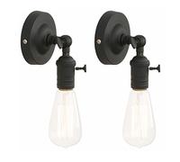 GGYTMQL Ensemble de 2 coffres de café loft millésime industriels Kitchen Mall Mall Light Light Edison Lampe Corridor Corridor Wall Lights (Antique)