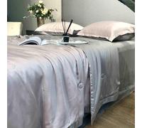 GGYTMQL Ensemble de Couette Complet - 4 pièces Double Face Silk Summer Quilt en Soie à Double Face, 1 Courtepointe d'été Douce, 2 taies d'oreiller, 1 Couvercle de lit décoratif n-1,8 m