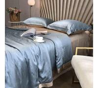 GGYTMQL Ensemble de Couette Complet - 4 pièces Double Face Silk Summer Quilt en Soie à Double Face, 1 Courtepointe d'été Douce, 2 taies d'oreiller, 1 Couvercle de lit décoratif n-1,8 m