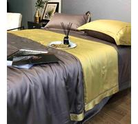 GGYTMQL Ensemble de Couette Complet - 4 pièces Double Face Silk Summer Quilt en Soie à Double Face, 1 Courtepointe d'été Douce, 2 taies d'oreiller, 1 Couvercle de lit décoratif n-1,8 m