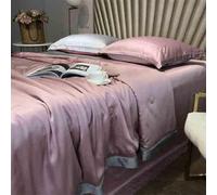 GGYTMQL Ensemble de Couette Complet - 4 pièces Double Face Silk Summer Quilt en Soie à Double Face, 1 Courtepointe d'été Douce, 2 taies d'oreiller, 1 Couvercle de lit décoratif n-1,8 m