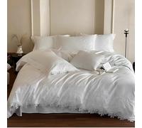 GGYTMQL Ensemble de lit Complet Couvre-Couette Double avec Feuille ajustée - Ensemble de litière de 4 pièces et 2 taies d'oreiller Coton de l'agrafe pour Le lit B-1,5 m de la Peau