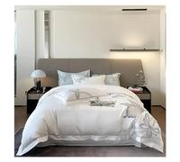 GGYTMQL Ensemble de literie à Quatre pièces Coton Blanc Luxury Papier à Broderie Litrierie Couette Couvercle en Lin Taquet d'oreiller Double King Size Covers lit Quatre pièces Set, (A-King