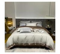 GGYTMQL Ensemble de literie à Quatre pièces Lit Quatre pièces en Coton de Luxe de Luxe Set à literie 400TC Huile de Couette Plat Free ajustée avec Taquet 4pcs (Blu-Queen