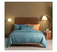 GGYTMQL Ensemble de literie à Quatre pièces Lit Quatre pièces Ensemble, Couvre-Couette de Couleur Unie en Couleur Pourpre grisâtre/taies d'oreiller en draps ajustés King Luxury Soft 1000TC