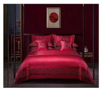 GGYTMQL Ensemble de literie à Quatre pièces Lit Quatre pièces Set Comforter Queen, Luxury Luxury Solid Trichted Broidered Match All Season Premium Liberd Set, 1 Drap ajusté Plat (Couleur Marron,