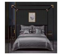 GGYTMQL Ensemble de literie à Quatre pièces Lit Quatre pièces Set Comforter Queen, Luxury Luxury Solid Trichted Broidered Match All Season Premium Liberd Set, 1 Drap ajusté Plat (Couleur Marron,