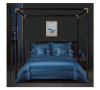 GGYTMQL Ensemble de literie à Quatre pièces Lit Quatre pièces Set Comforter Queen, Luxury Luxury Solid Trichted Broidered Match All Season Premium Liberd Set, 1 Drap ajusté Plat (Couleur Marron,