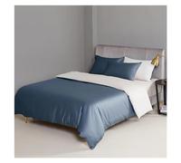 GGYTMQL Ensemble de literie à Quatre pièces Quatre pièces Grey et Bleu Couette de Couette réversible avec Bouton Queen King Size Cotton Soft Liber Set thellows thellow