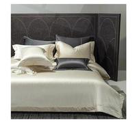 GGYTMQL Ensemble de literie à Quatre pièces Quatre pièces Luxury Silver File Jacquard et Coton Patchwork Ensemble Couverture Sold Soft SOLKIN