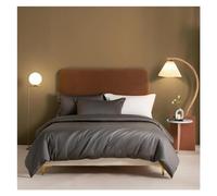 GGYTMQL Ensemble de literie de Quatre pièces Lit Quatre pièces Ensemble, Couvre-Couette de Couleur Unie en Couleur Pourpre grisâtre/taies d'oreiller en draps ajustés King Luxury Soft 1000TC