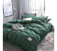 GGYTMQL Ensemble de literie en Coton multipolaire Couvrette Chaude Confortable Couvercle brossé Tissure brossée Simple Couleur Continue de 4 pièces King Size Queen All Seasons, litière de Couette de